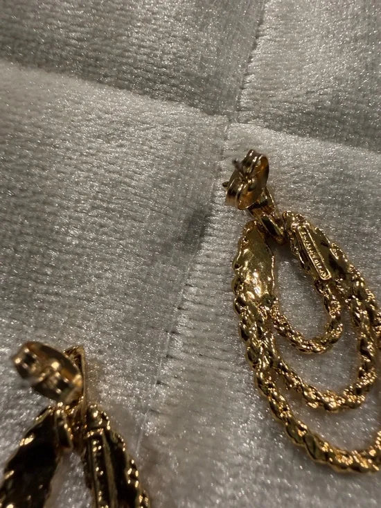 Gold-Tone Twisted Rope Multi-Hoop Drop Earrings - Women Jewelry - Picture 8 of 9